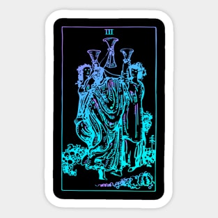 3 of Cups Tarot Card Witchy Sticker